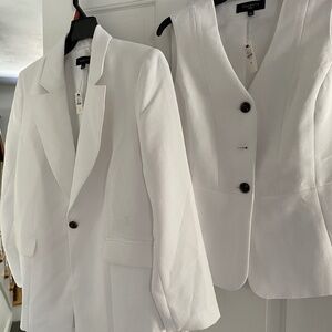 Talbots polished white crepe blazer size 6 reg; vest size 6 petite